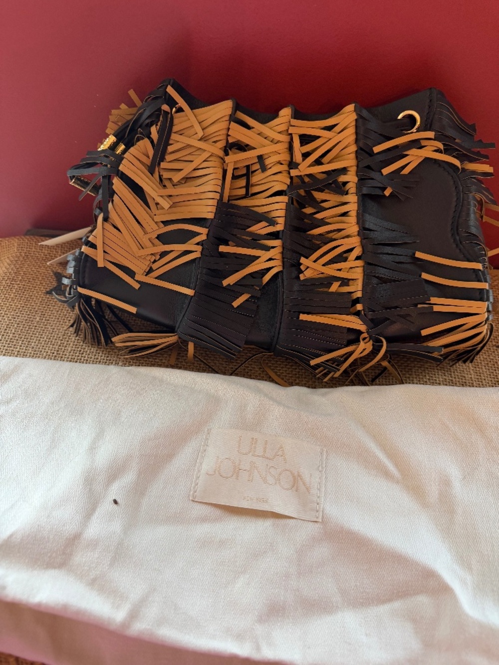 NWT ULLA JOHNSON ADRIA PLEATED WAVE MINI CROSSBODY BAG WITH DUSTBAG